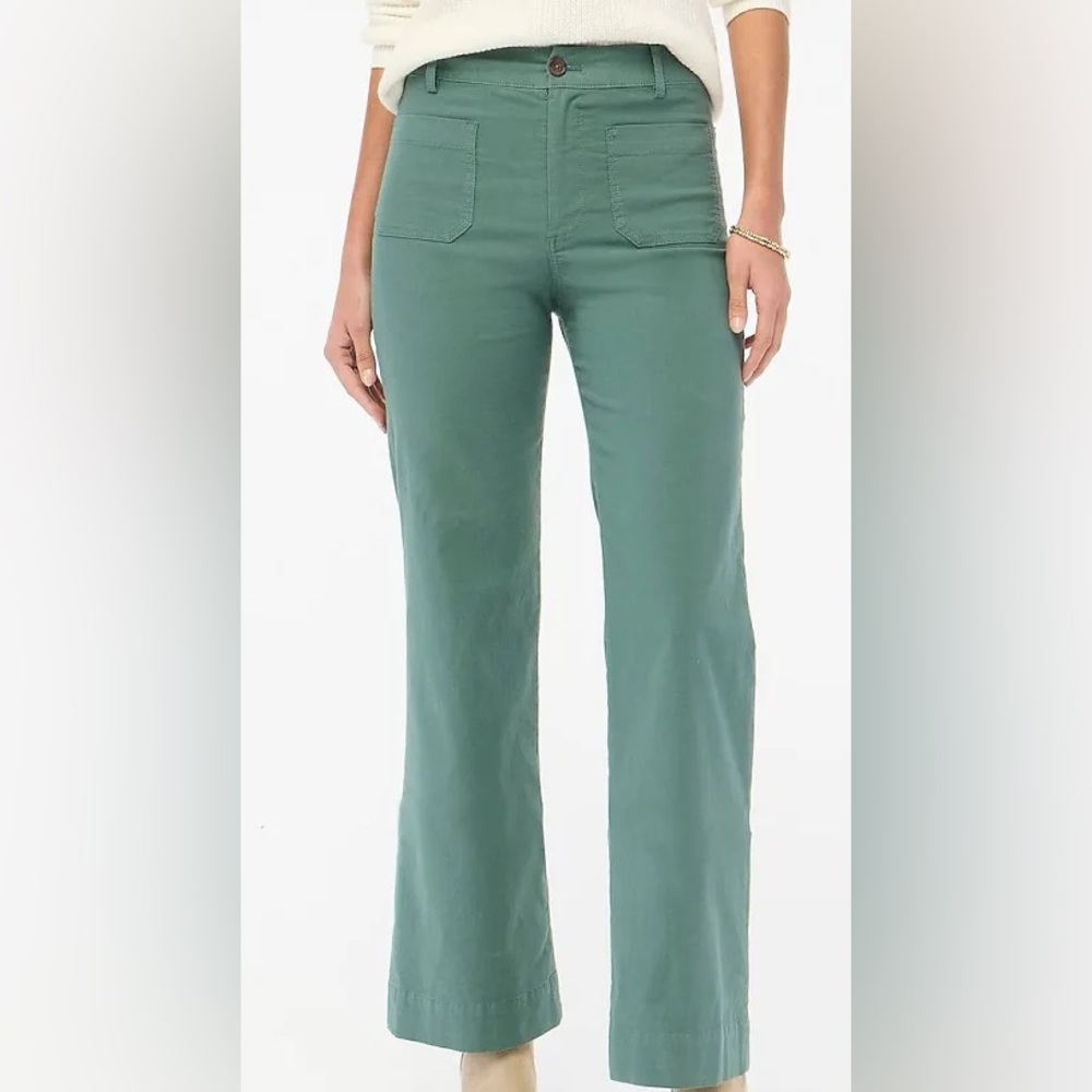 J.Crew Women’s high-rise wide-leg pant green size 27